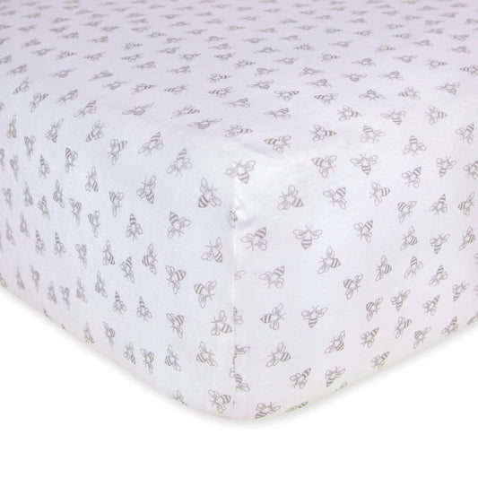 Burt's Bees Baby BEESNUG® Fitted Crib Sheet (Honey Bee Grey)