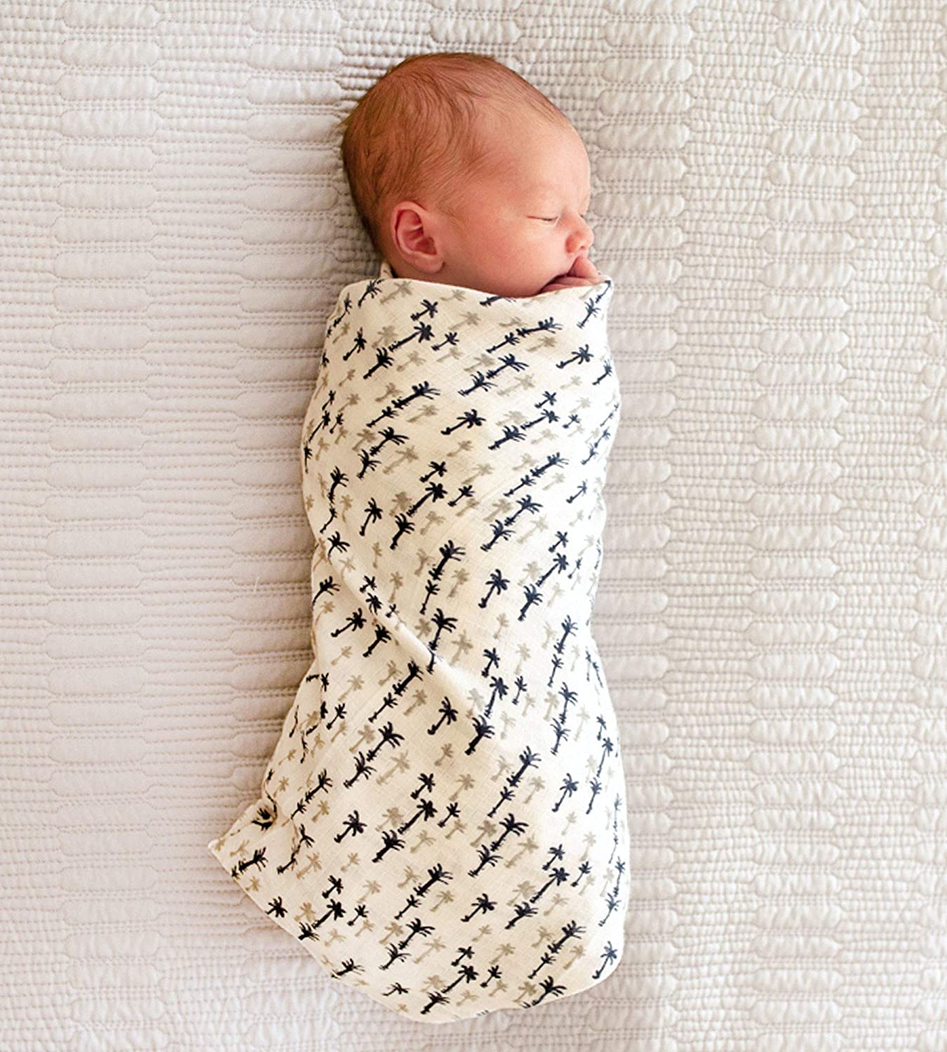 Burt's Bees Baby Organic Baby 3-pack Muslin Swaddle Blankets (Breezy Palms)