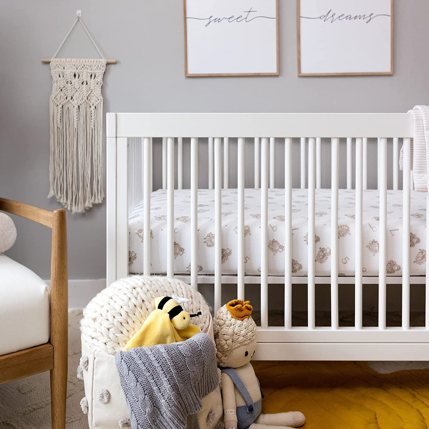 Burt's Bees Baby BEESNUG® Fitted Crib Sheet (Counting Sheep Cloud)