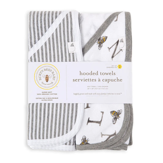 Burts Bees Baby Organic Cotton Hooded Towels 2-pack (A-Bee-C)