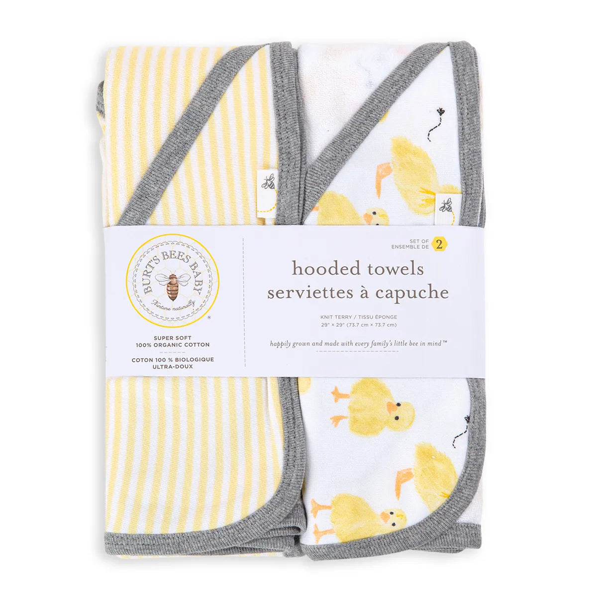 Burts Bees Baby Organic Cotton Hooded Towels 2-pack (Little Ducks