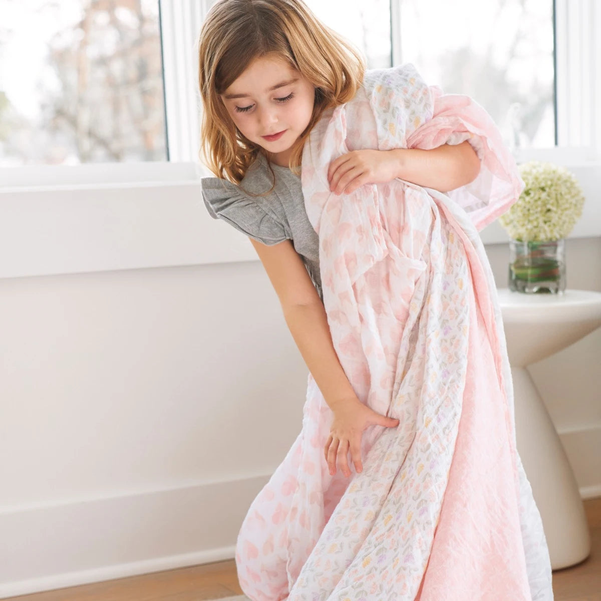4-pack Essentials Cotton Muslin Swaddle Blanket (Piece of my Heart)