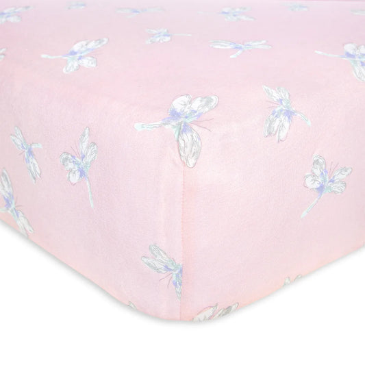 Burt's Bees Baby BEESNUG® Fitted Crib Sheet (Watercolor Dragonfly)