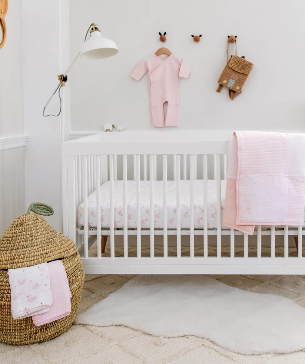 Burt's Bees Baby BEESNUG® Fitted Crib Sheet (Graceful Swans Blossoms)