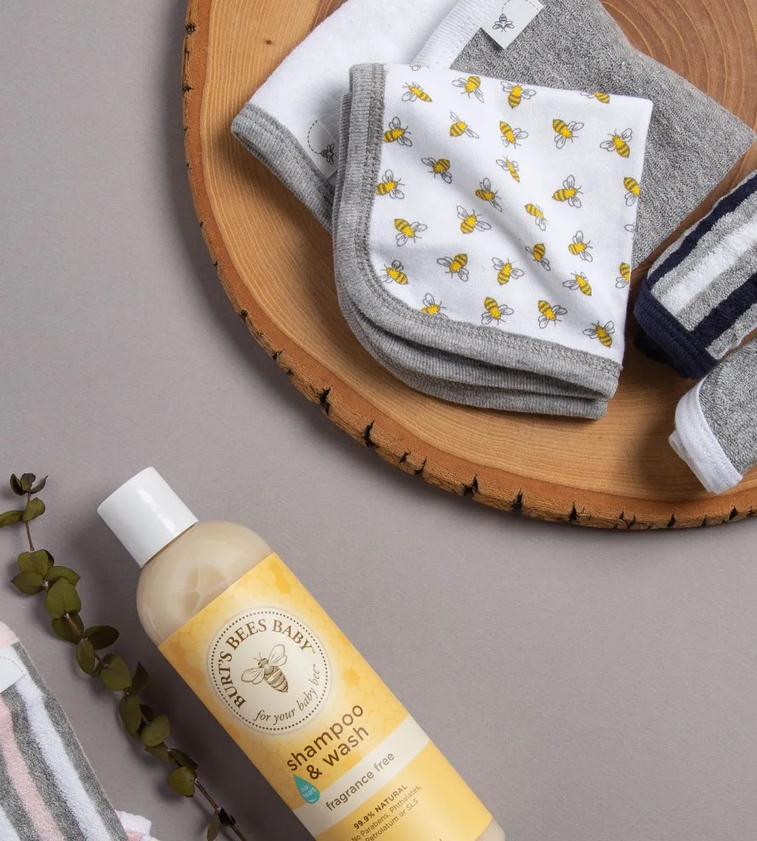 Burts Bees Baby Organic Cotton Wash Cloths 3-pack (Honey Bee)