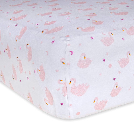 Burt's Bees Baby BEESNUG® Fitted Crib Sheet (Graceful Swans Blossoms)