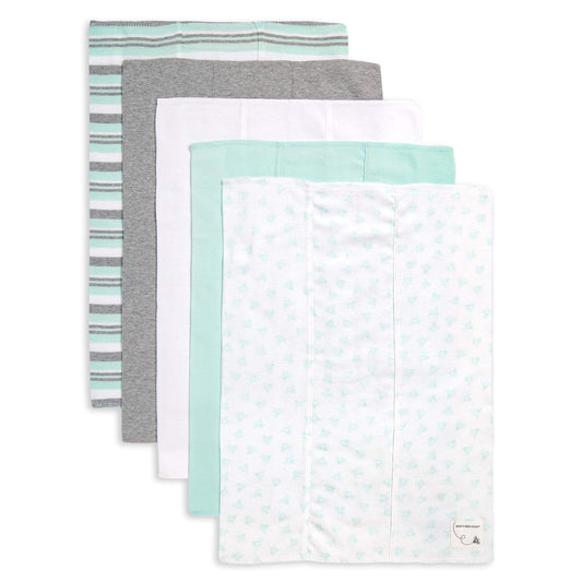 Burts Bees Baby Organic Burp Cloths 5-pack (Sixties Stripe)