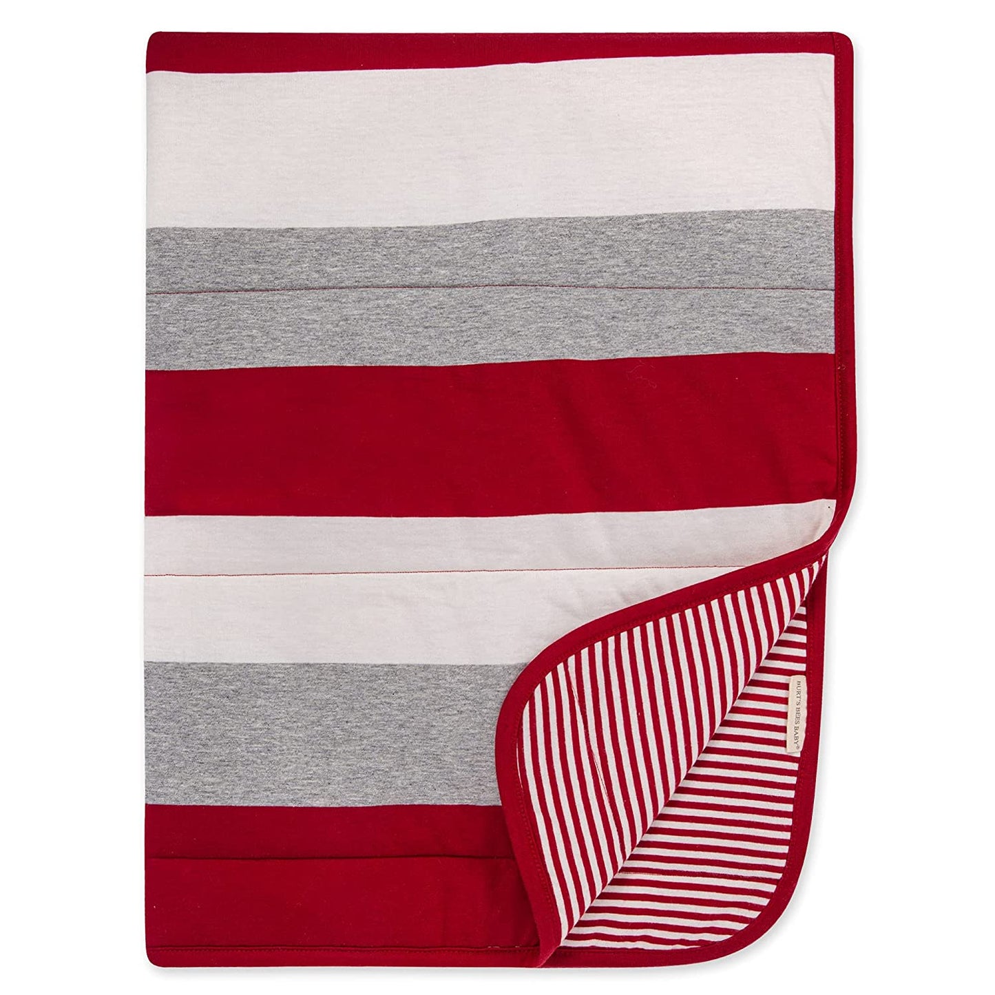 Burts Bees Baby Organic Baby Reversible Blanket (Holiday Jumbo Stripe)