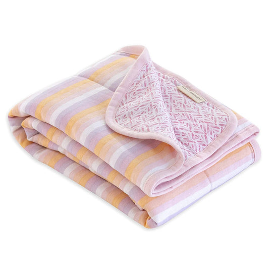 Burt's Bees Baby Organic Baby Reversible Blanket (Watercolor Sunset Strip Blossom)