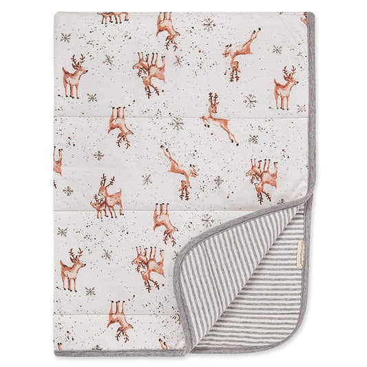 Burt's Bees Baby Organic Baby Reversible Blanket (Holiday Dasher & Dancer)