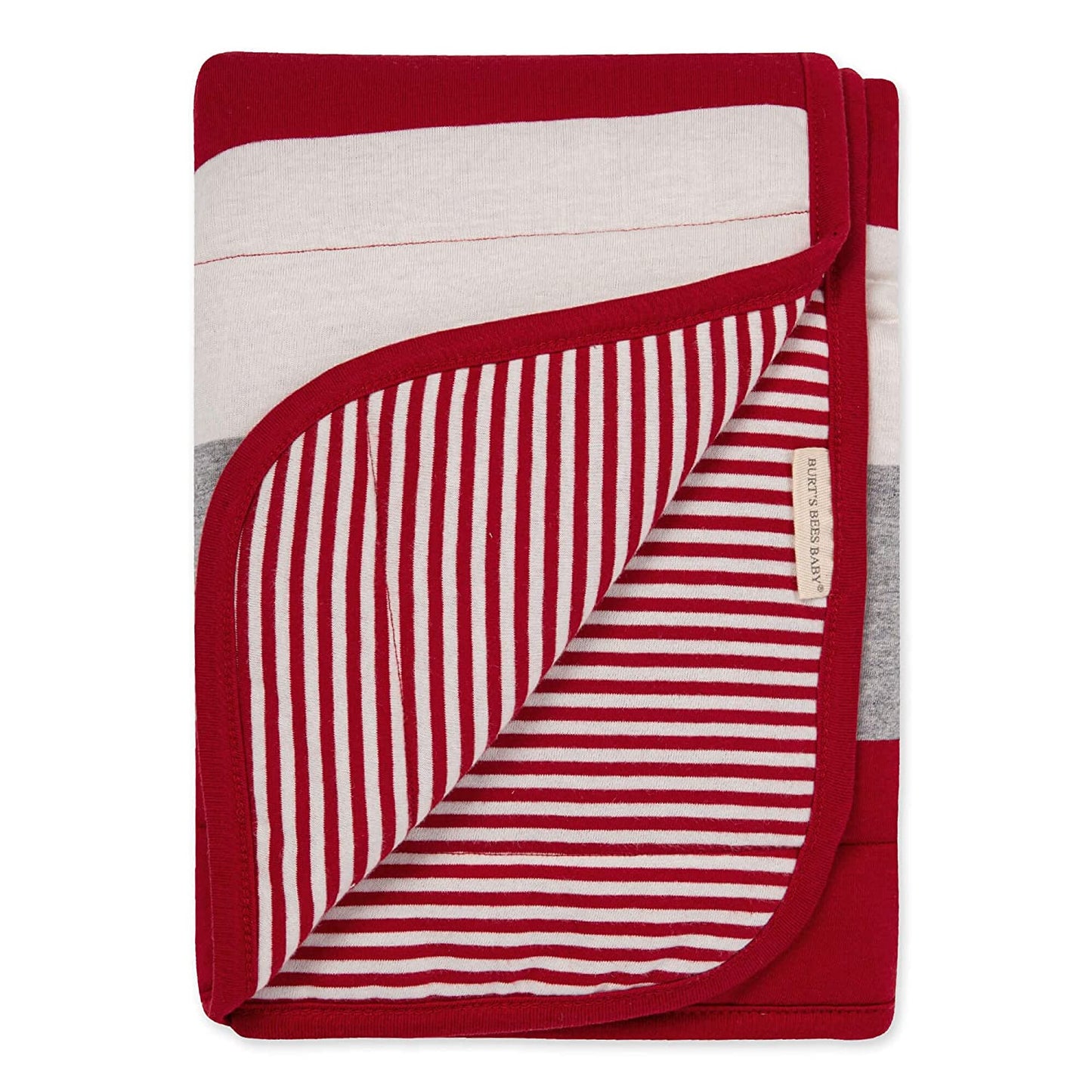 Burts Bees Baby Organic Baby Reversible Blanket (Holiday Jumbo Stripe)