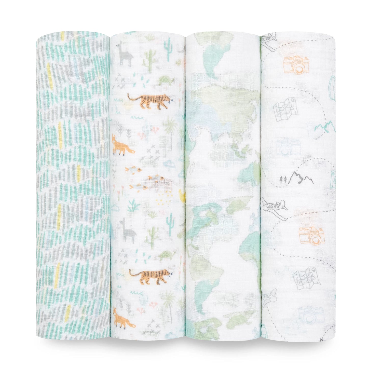 4-pack Essentials Cotton Muslin Swaddle Blanket (Voyager)