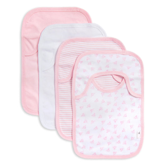 Burts Bees Baby Organic Baby Pull On Bibs 4-pack (Bee Essentials Blossom)