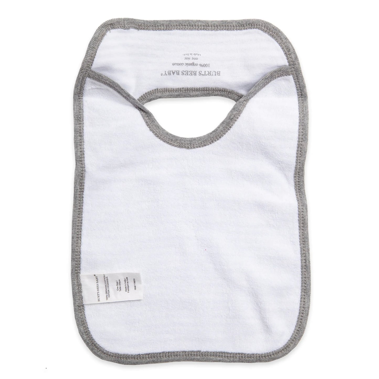 Burts Bees Baby Organic Baby Pull On Bibs 4-pack (Bee Essentials Heather Grey)