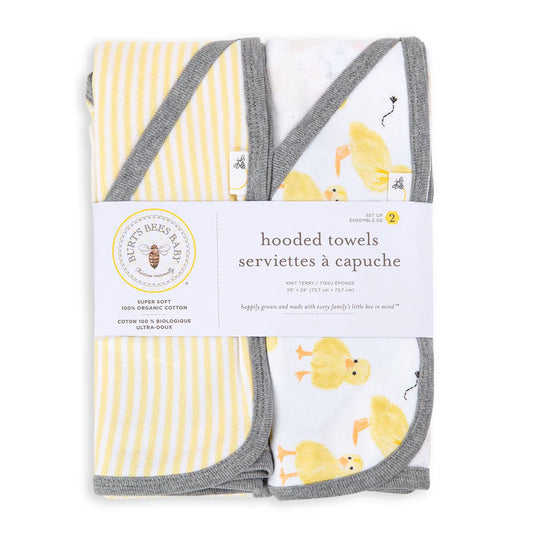 Burts Bees Baby Organic Cotton Hooded Towels 2-pack (Little Ducks)