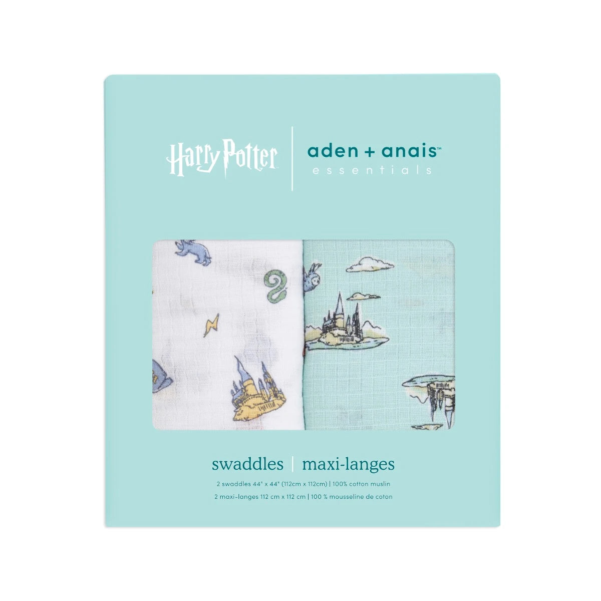 2-pack Essentials Cotton Muslin Swaddle Blanket (Harry Potter)