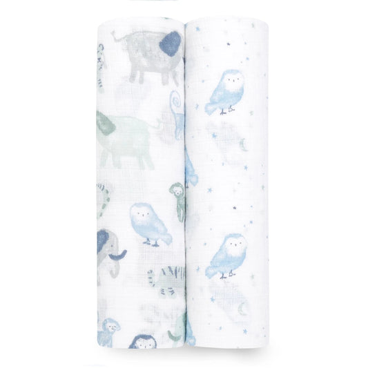 2-pack Essentials Cotton Muslin Swaddle Blanket (Time to Dream)