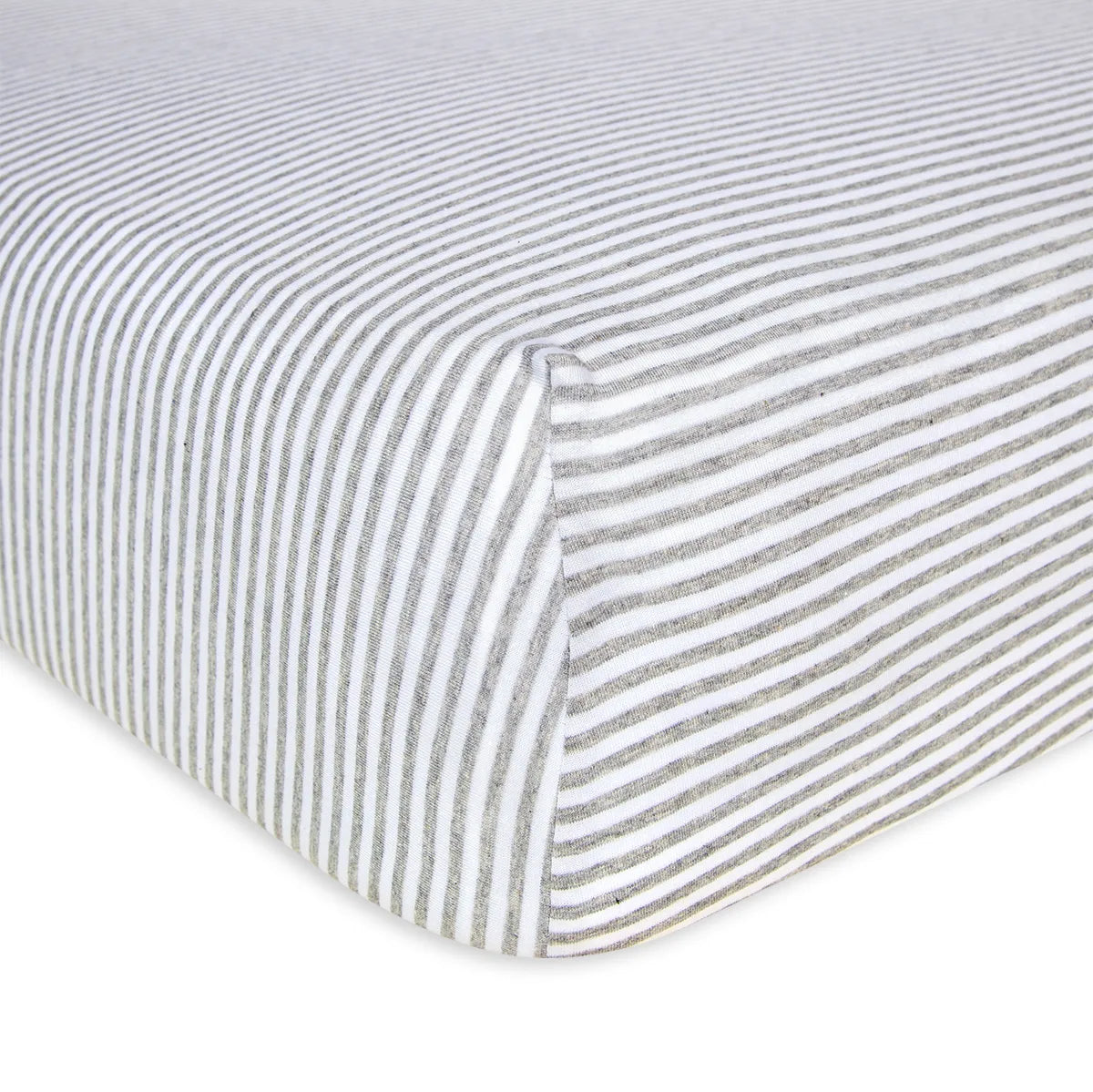 Burt's Bees Baby BEESNUG® Fitted Crib Sheet (Classic Strip Heather Grey)