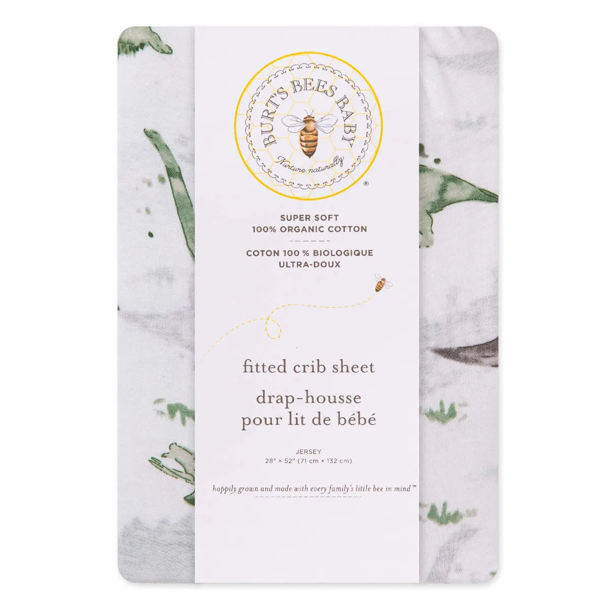 Burts Bees Baby BEESNUG¨ Fitted Crib Sheet (Happy Herbivores)