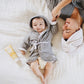 Burts Bees Baby Organic Cotton Knit Terry Hooded Robe (Heather Grey)