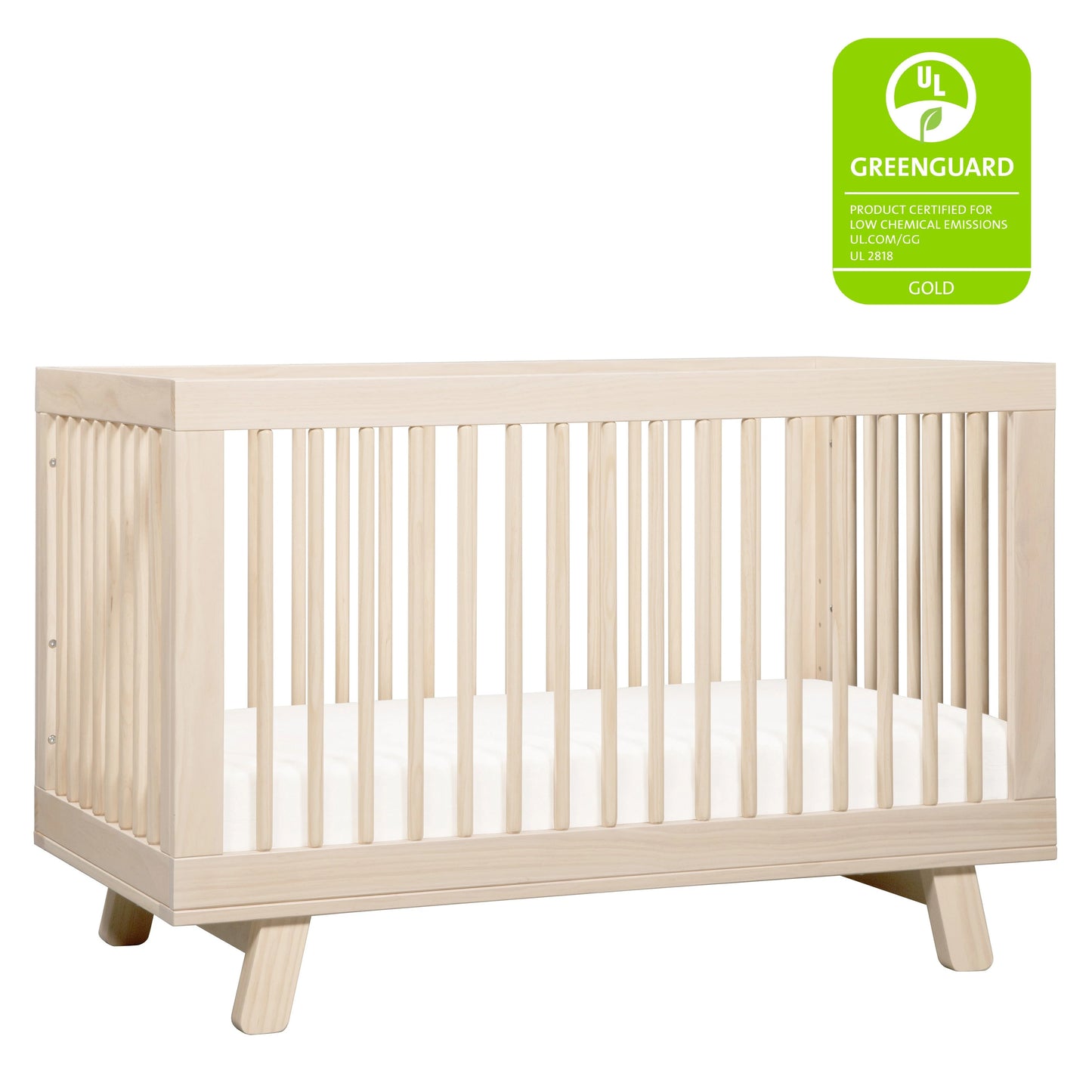 Hudson 3-in-1 Convertible Crib with Toddler Bed Conversion Kit, Greenguard Gold Certified